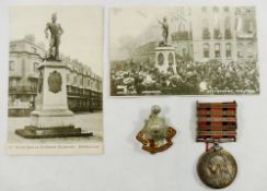 A Second Boer War Queens South Africa medal and ribbon, awarded to Private T Barnes 8342,