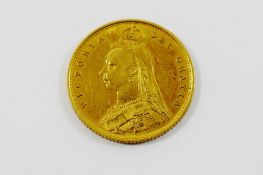 A Victoria 1887 half sovereign CONDITION REPORT: Please note - Descriptions do not