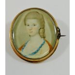 A Victorian oval portrait miniature on ivory of Janet Mitchelson,