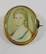 A Victorian oval portrait miniature on ivory of Janet Mitchelson,