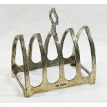 A George V silver five bar toast rack, Sheffield 1933, 7.7cm long, 1.82ozt, 56.