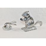 A chrome plated Chevrolet 'Chevy' eagle car mascot, 14.5cm long, base 7.