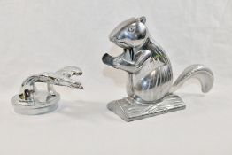 A chrome plated Chevrolet 'Chevy' eagle car mascot, 14.5cm long, base 7.