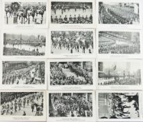 A collection of 12 postcards depicting the funeral of King Edward VII in 1910,