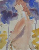 Tim Riddihough (20th/21st Century British), figure study, watercolour, unsigned, 76cm x 57cm,