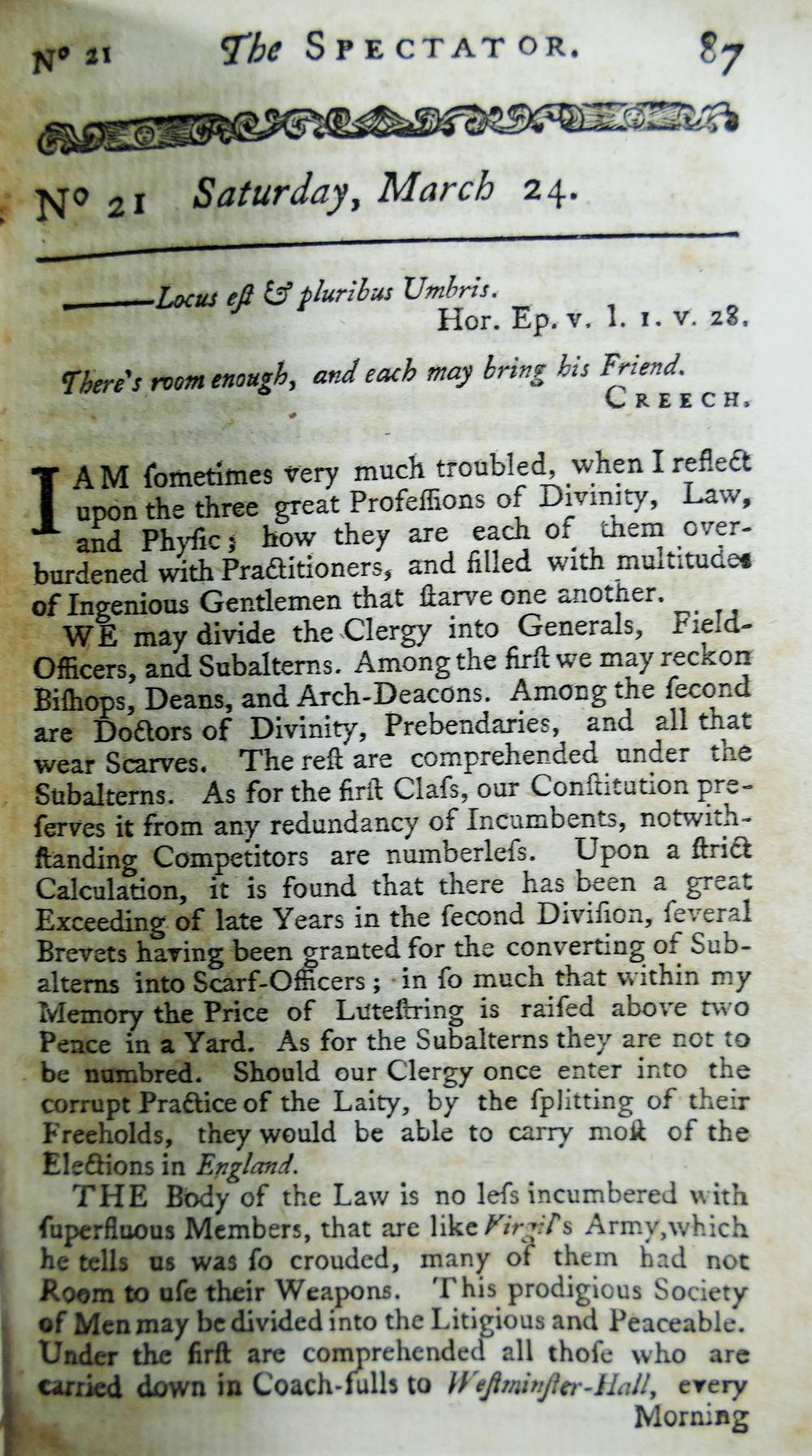 'The Spectator', eight fully leather bound volumes, printed for J and R Tonson and S Draper, 1753, - Image 3 of 5