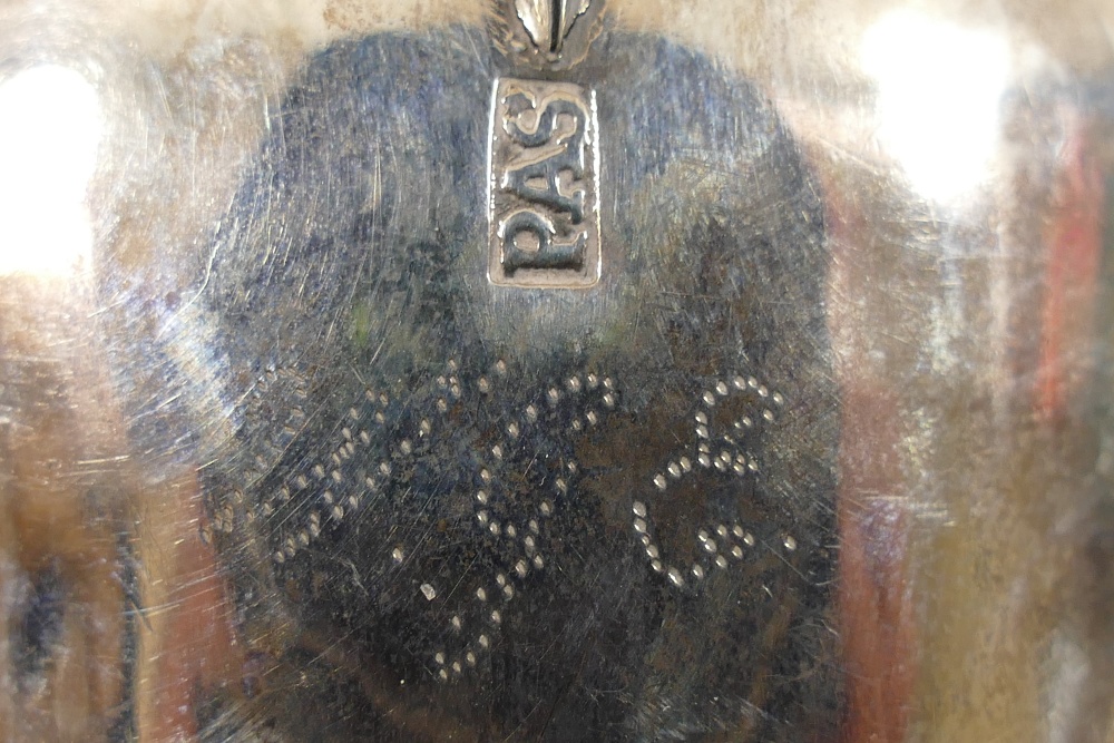 An 18th century Dutch silver christening spoon, cast with ship terminal, stamped 'PAS', - Image 3 of 4