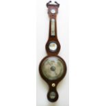 A 19th century mahogany wheel barometer by Cetti of Buckingham, 96.