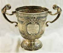 A 19th century Irish silver two-handled pedestal cup, possibly by William Townsend,