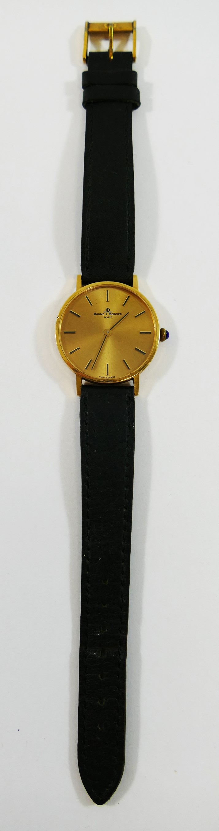 A Baume and Mercier gentleman's wrist watch, in yellow metal case, - Image 3 of 3