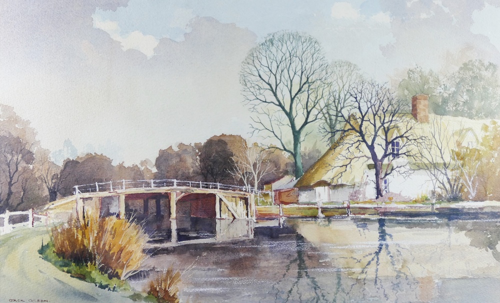 Jack Green (20th Century British), 'Flatford Mill', watercolour, signed lower left, 31.5cm x 51. - Image 2 of 2