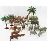 A large collection of approximately 76 figures from the Britains Zoological range,