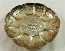 An 18th century silver lotus-shaped dish,