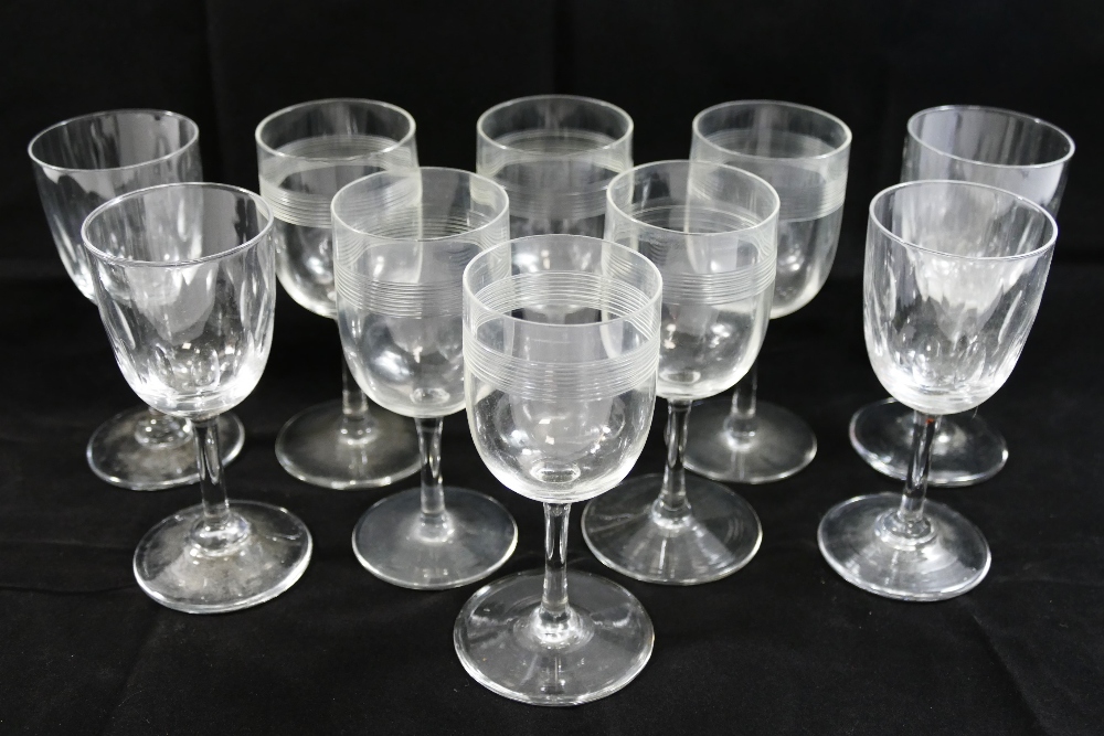 Quantity of Victorian and later drinking glasses including cranberry glass, green glass, - Image 3 of 3