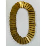 A vintage Robert Lee Morris style gold plated panel necklace, 57cm long,