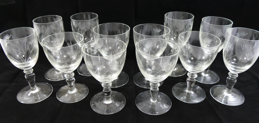 Quantity of Victorian and later drinking glasses including cranberry glass, green glass, - Image 2 of 3