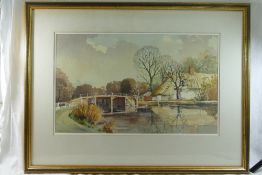 Jack Green (20th Century British), 'Flatford Mill', watercolour, signed lower left, 31.5cm x 51.