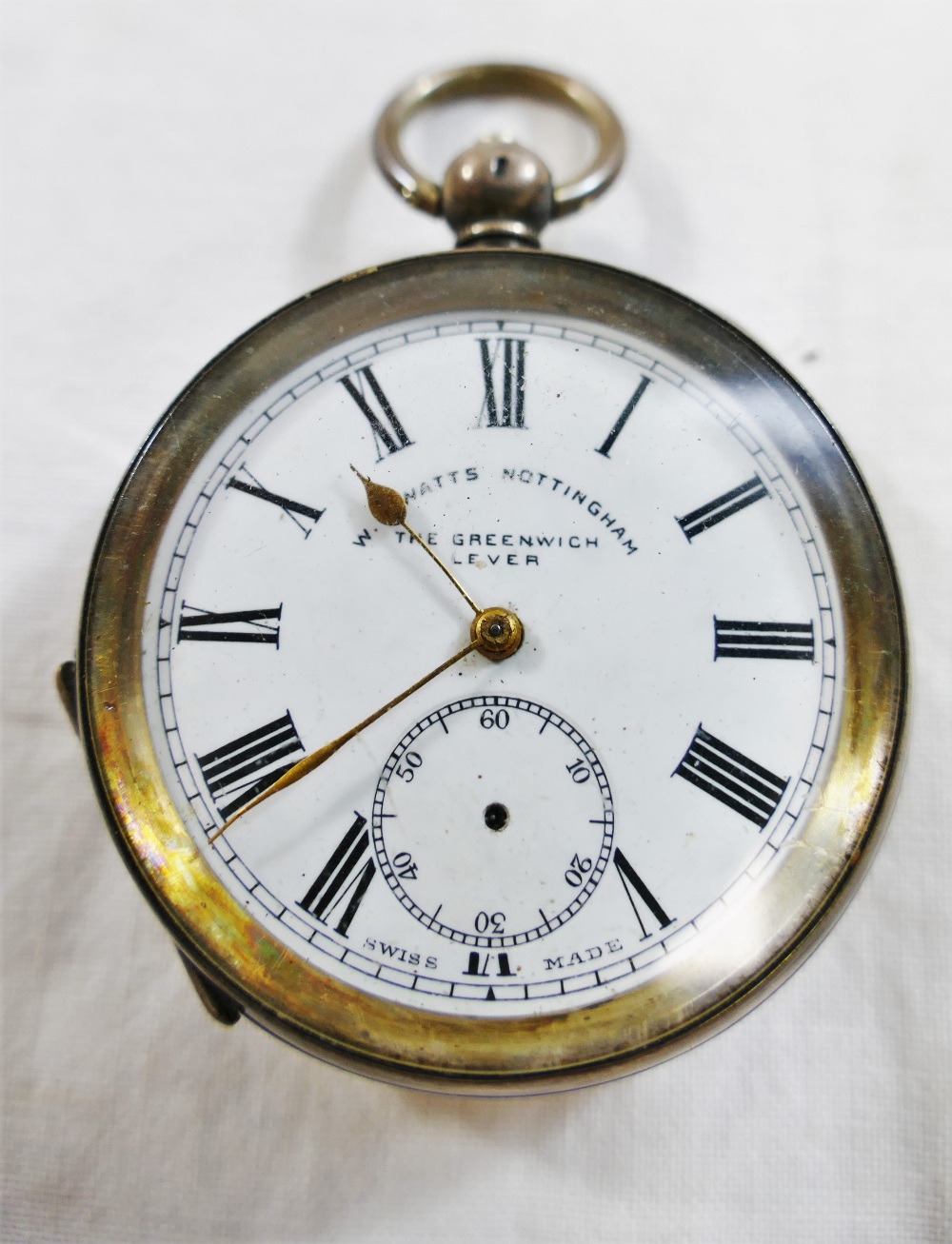 A Swiss pocket watch, the case stamped '0. - Image 3 of 5