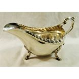 A late Victorian silver gravy boat, Sheffield 1899, by Roberts and Belk,