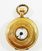 A ladies Continental half hunter pocket watch,