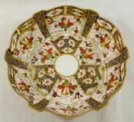 An early 20th century Royal Crown Derby Imari pattern high sided dish with red printed factory mark