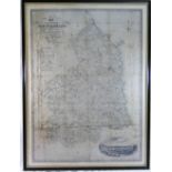 A 19th century printed map of Northumberland, by Andrew Reid of Newcastle for Shadforth and Dinning,