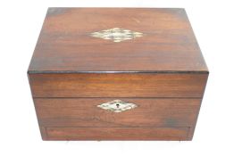 A Victorian rosewood toiletry box,