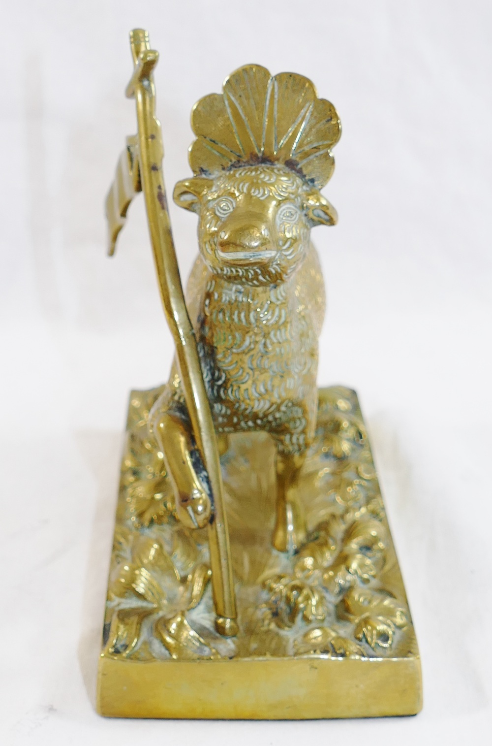A brass figure of the Lamb of God on rectangular plinth, - Image 5 of 7
