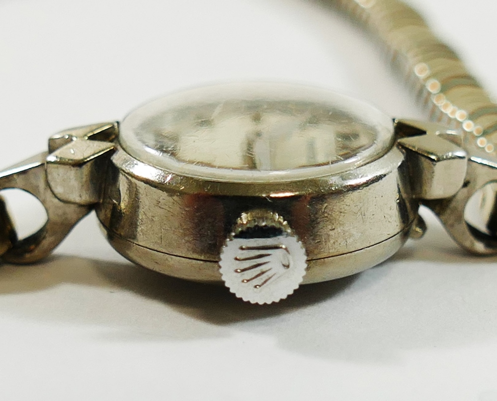 A ladies Rolex Precision bracelet watch, in 18 carat white gold case, - Image 3 of 3