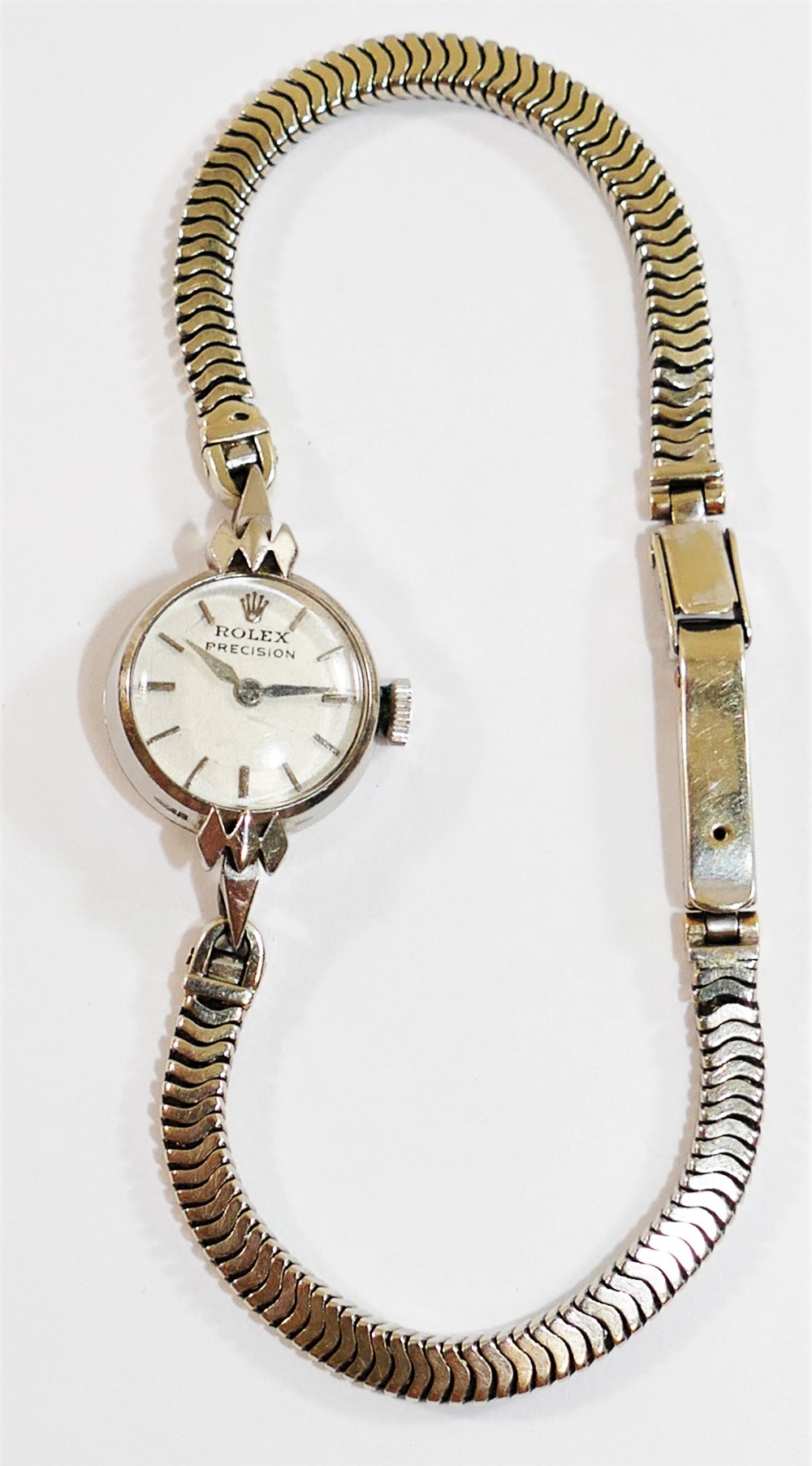 A ladies Rolex Precision bracelet watch, in 18 carat white gold case, - Image 2 of 3