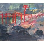 Val Flack (20th/21st Century British), 'Rye Harbour', oil on canvas, 91.5cm x 111.