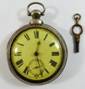 A 19th century silver pair cased pocket watch, London 1868, by Robinson of Chesterfield,