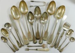 A quantity of mixed silver cutlery, combined weight 18.75ozt, 583.