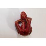 Pre-columbian (Tlatilco) style erotic pottery group/toggle with red glaze* * The vendor's