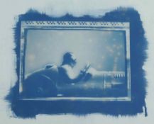 Steve Rutter (20th/21st Century British), 'Little Red Racer', cyanotype, signed,