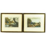 After Samuel Howitt, 'Duck Shooting' and 'Snipe Shooting', pair of hand coloured engravings,