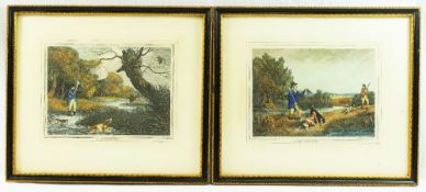 After Samuel Howitt, 'Duck Shooting' and 'Snipe Shooting', pair of hand coloured engravings,