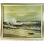 C Bennett (20th Century), seascape, oil on canvas, signed lower right, 49cm x 60cm,