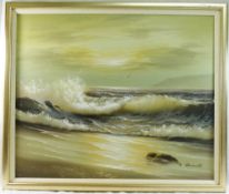 C Bennett (20th Century), seascape, oil on canvas, signed lower right, 49cm x 60cm,