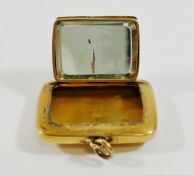 An early 20th century 9 carat gold rectangular powder compact, Birmingham 1910,