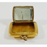 An early 20th century 9 carat gold rectangular powder compact, Birmingham 1910,