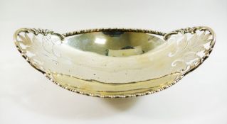 A small boat-shaped silver dish, London