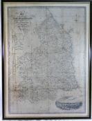 A 19th century printed map of Northumber