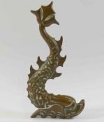 A small bronze of a fish, 13cm high, uns