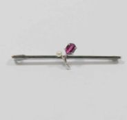 A 20th century white metal bar brooch st