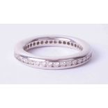An 18ct white gold diamond full band eternity ring, size N.