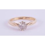 An 18ct yellow gold diamond solitaire ring approx. 0.50ct, ring size J.