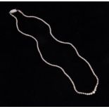 A vintage seed pearl necklace with 9ct white gold clasp, graduated pearls, length approximately