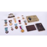 A collection of various Masonic jewels including 1949 medallion, Sylvan Lodge, enamelled and