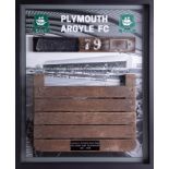 Of Plymouth Argyle FC an original seat from Home Park Grandstand. Proceeds from this lot will go
